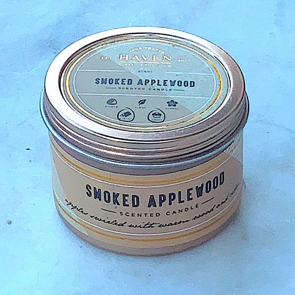 HAVEN STREET CANDLE SMOKED APPLEWOOD 1 WICK 4.18 Oz TIN NEW